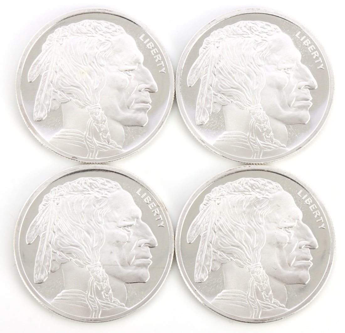 4 HALF TROY OUNCE .999 SILVER BUFFALO ROUND (1 of 2)