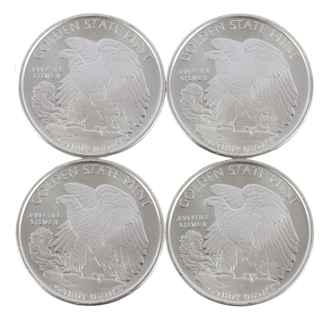 4 HALF TROY OUNCE .999 SILVER EAGLE ROUNDS - 2