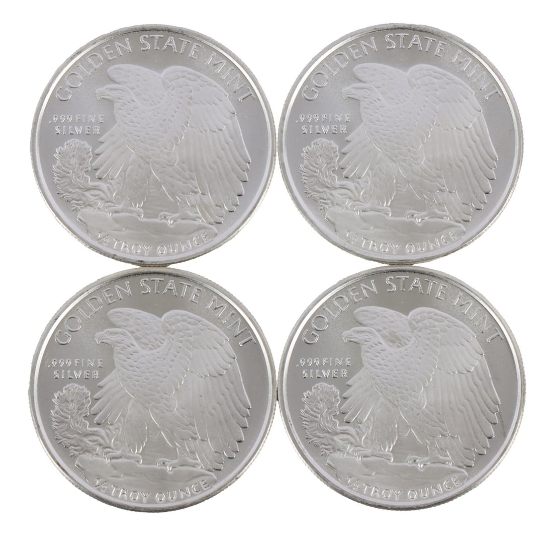 4 HALF TROY OUNCE .999 SILVER EAGLE ROUNDS - 2