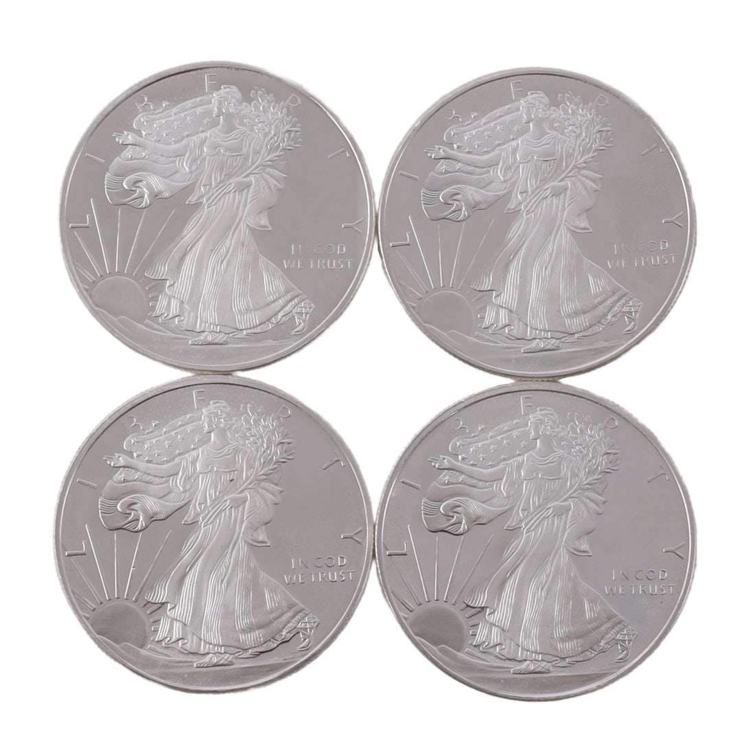 4 HALF TROY OUNCE .999 SILVER EAGLE ROUNDS: Fine silver. This lot has a reserve.