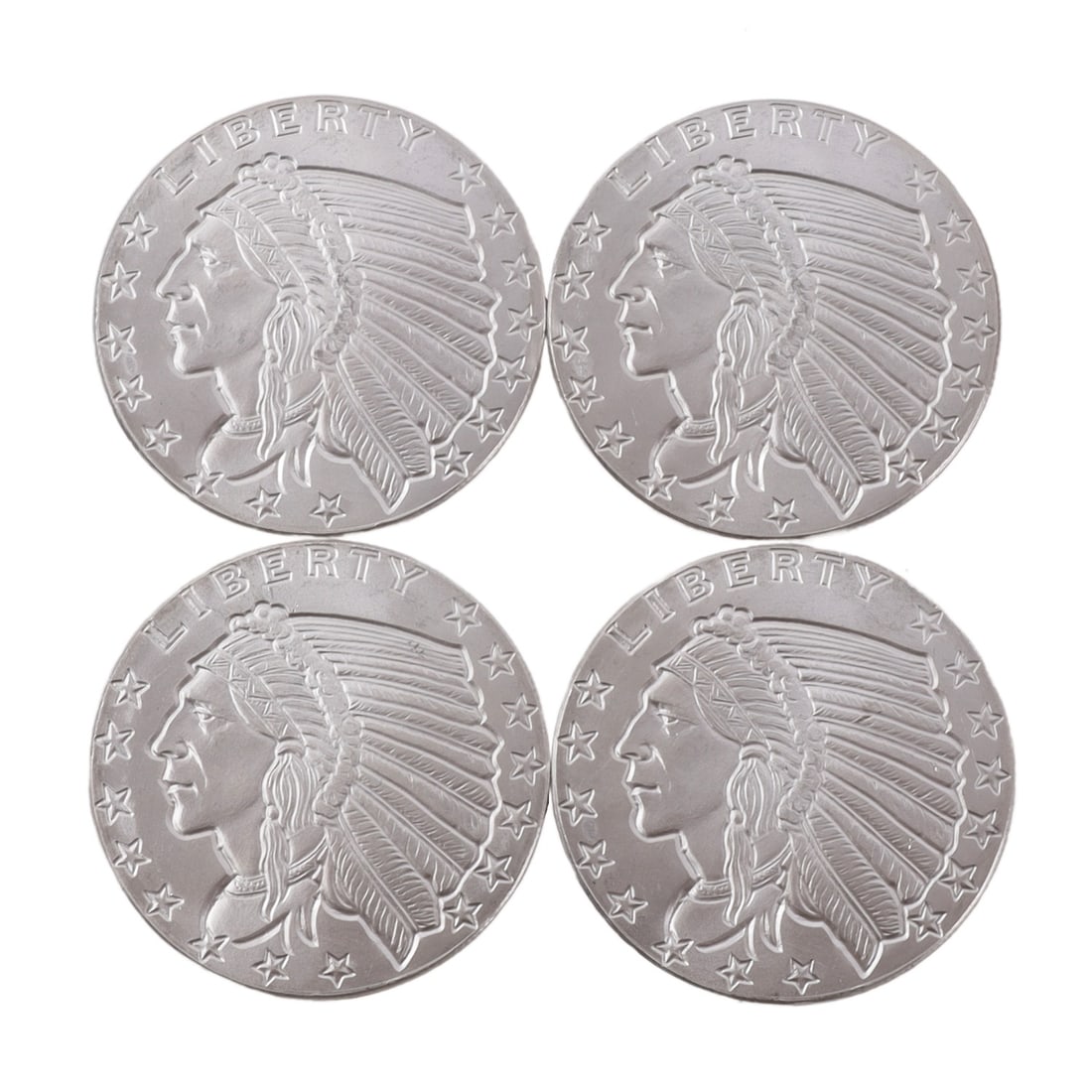 4 HALF TROY OUNCE .999 SILVER INDIAN HEAD ROUNDS (1 of 2)