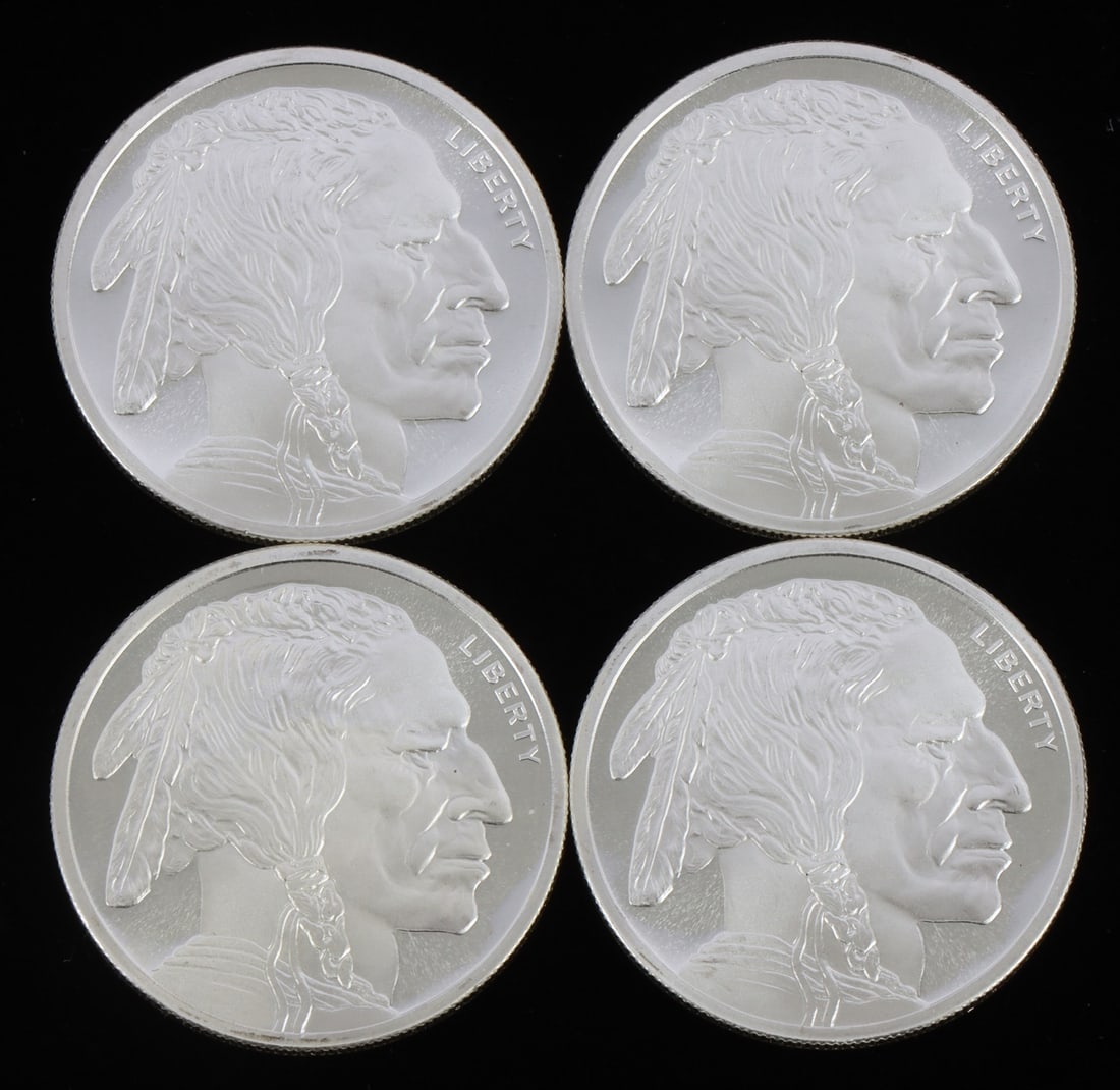 4 HALF TROY OUNCE .999 SILVER INDIAN HEAD ROUNDS (1 of 2)