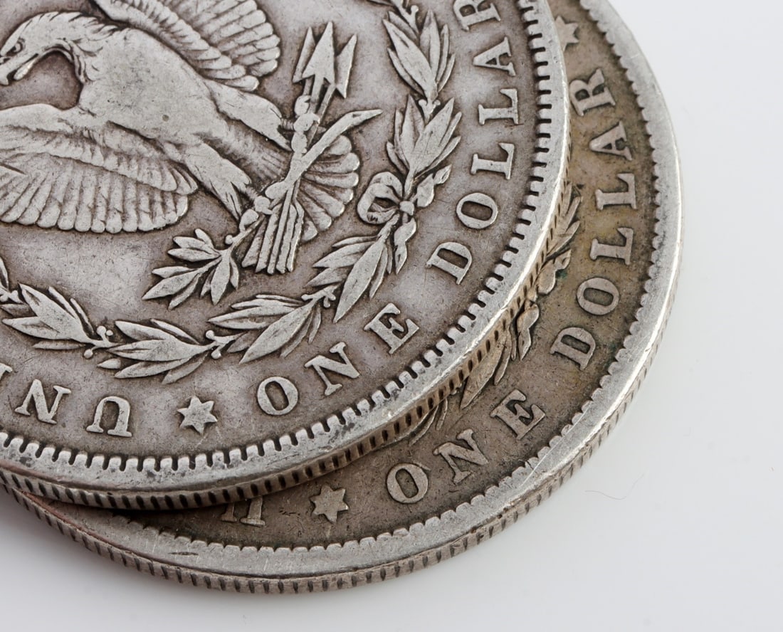 TWO MORGAN DOLLARS .900 SILVER - 3