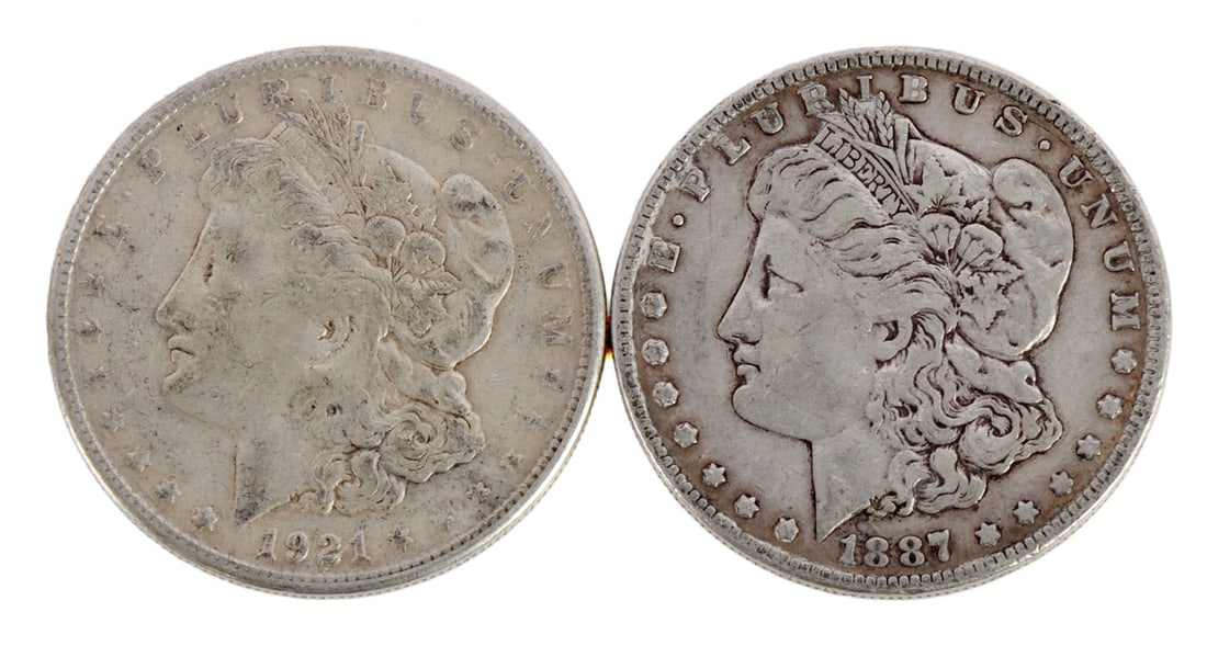 TWO MORGAN DOLLARS .900 SILVER (1 of 3)
