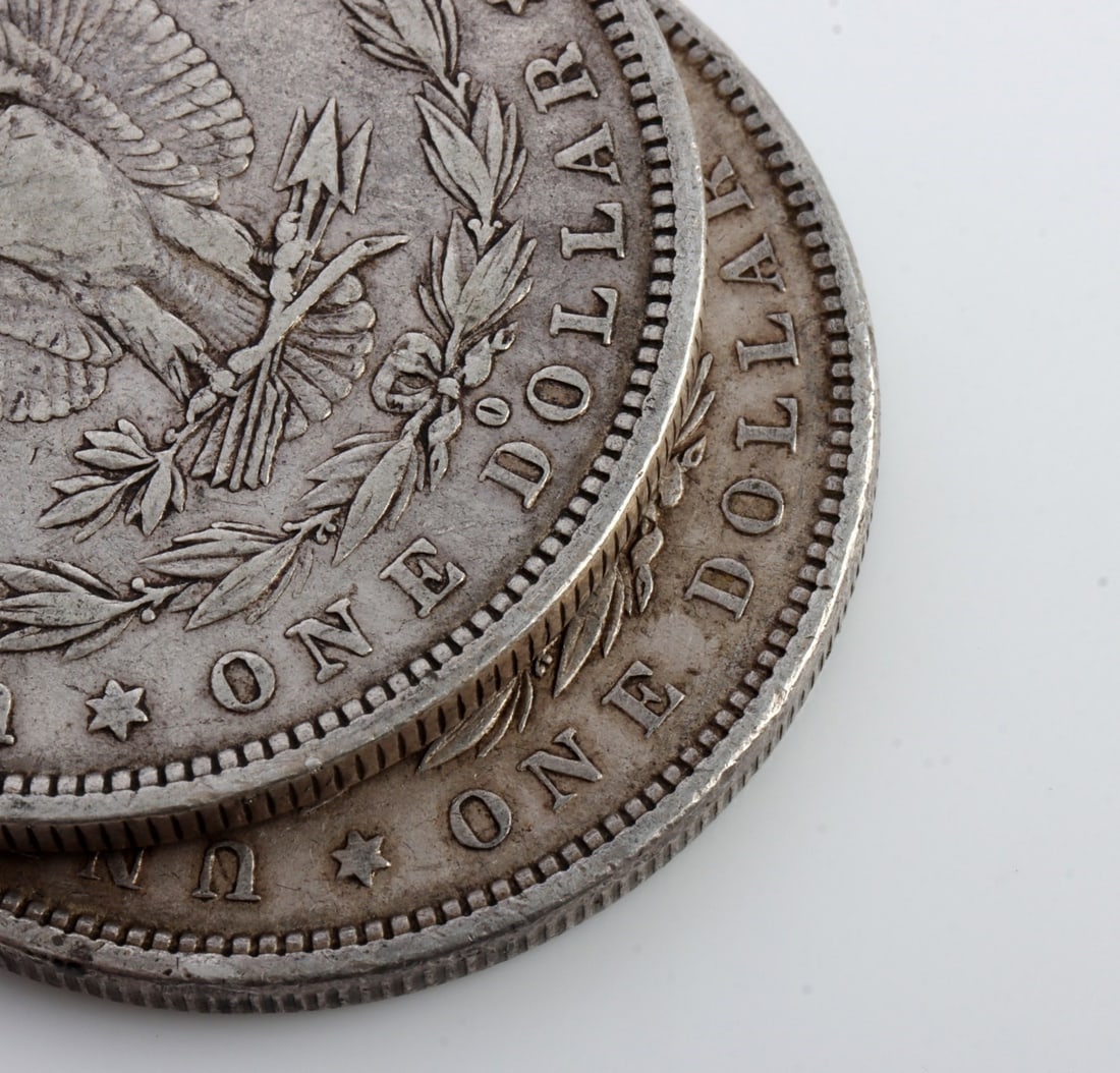 TWO MORGAN DOLLARS .900 SILVER - 3