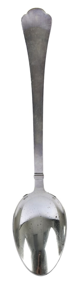 JEAN PUIFORCAT STERLING SILVER SERVING SPOON: Puiforcat marked. It measures 10 1/4 inches. Weighs 137 grams. This lot has a reserve.