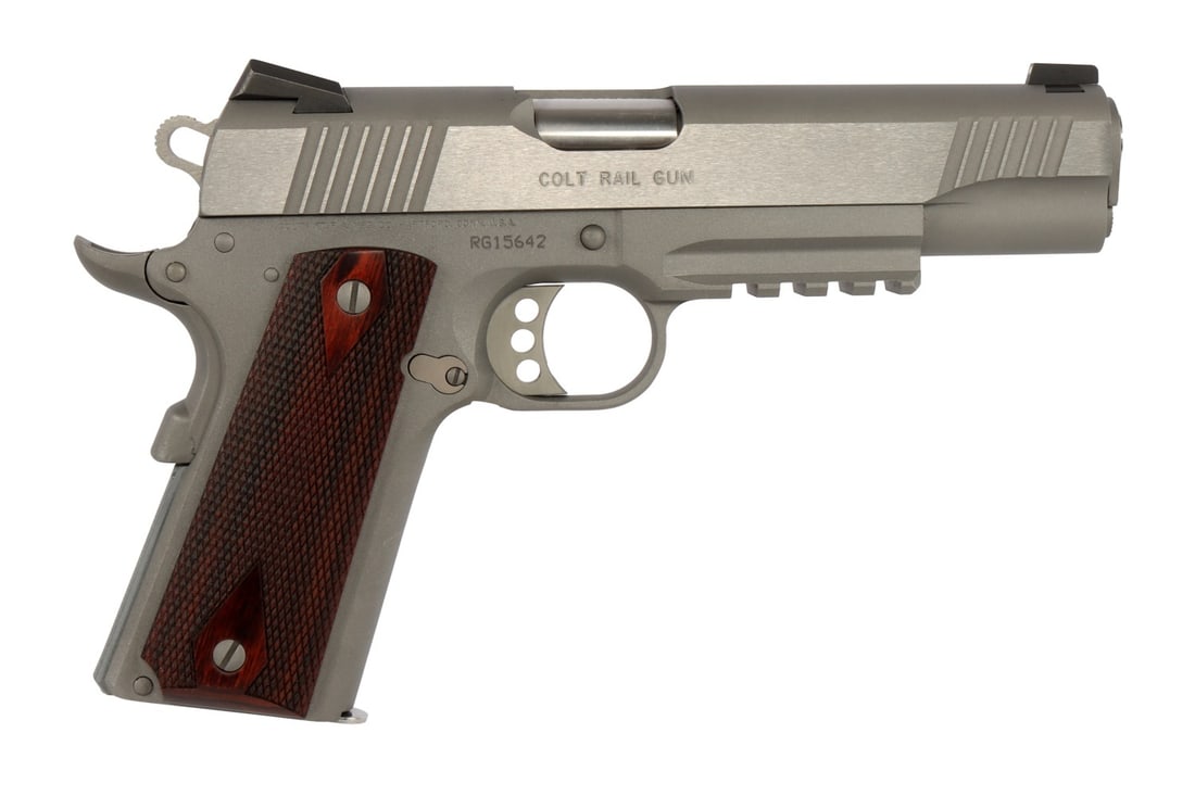 COLT RAIL GUN GOVERNMENT MODEL 1911 .45 ACP PISTOL (1 of 8)