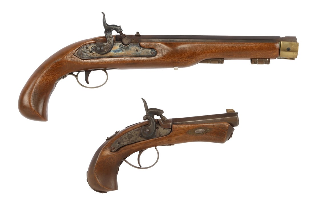 2 MUZZLE LOADING BLACK POWDER PERCUSSION PISTOLS (1 of 16)