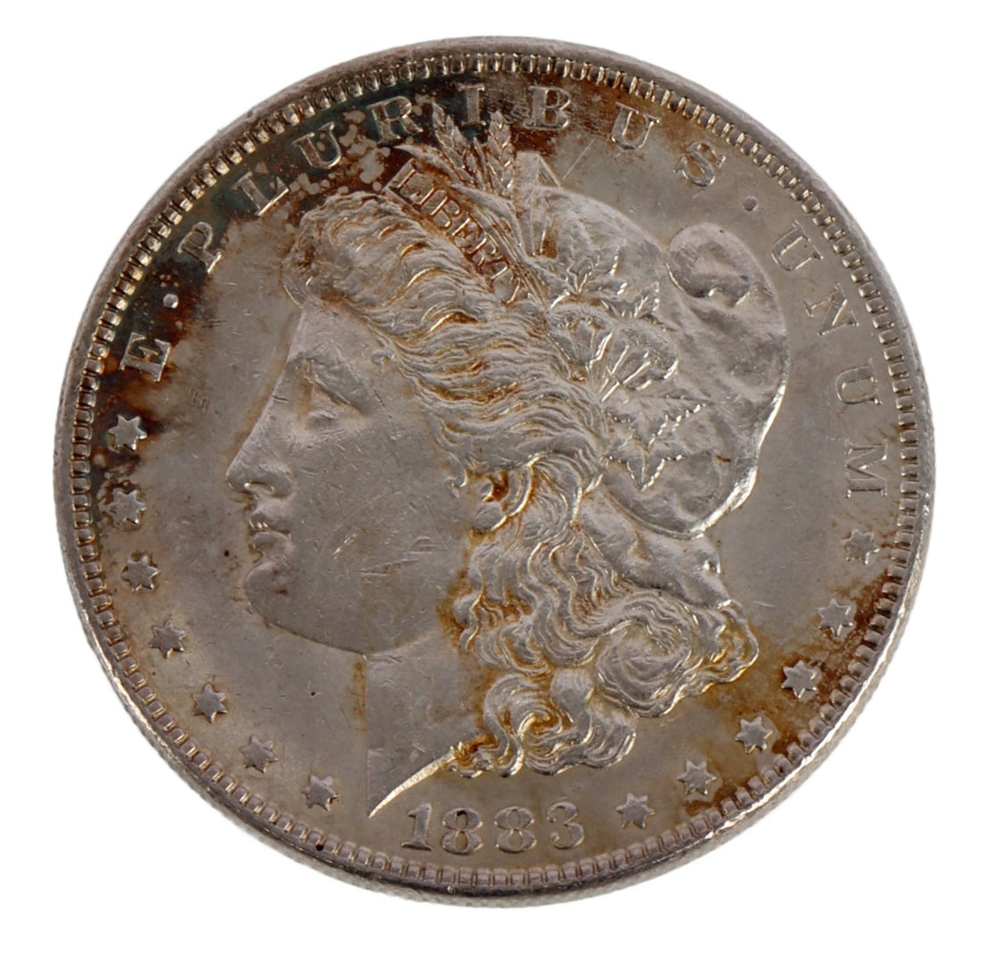 ONE .900 SILVER MORGAN DOLLAR 1883: An 1883 Morgan dollar made from .900 silver. This lot has a reserve.