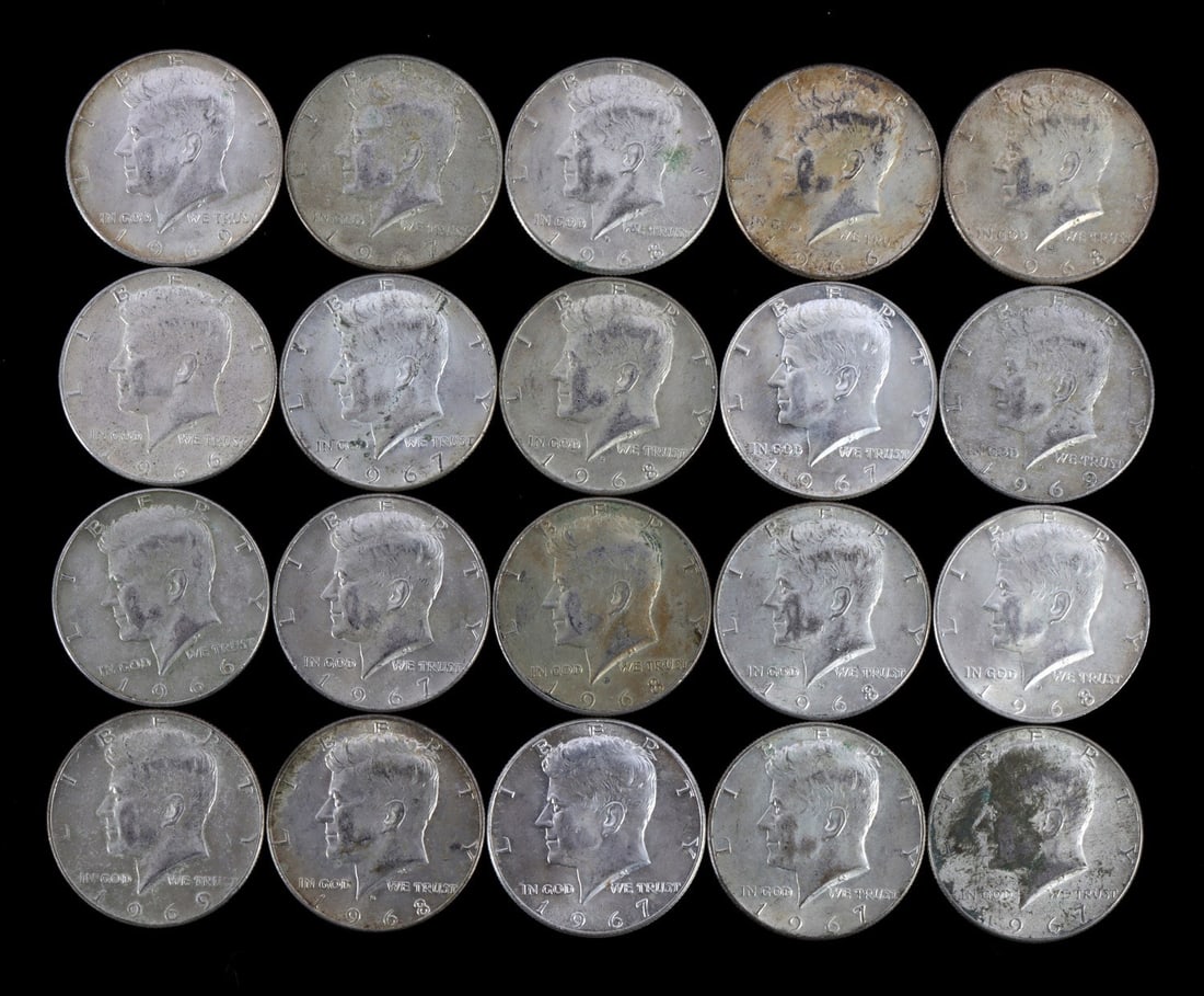 $5 FACE US SILVER CONSTITUTIONAL 90% COINS: $5 face value 90% silver dimes. Mint state, brilliant uncirculated. This lot has a reserve.