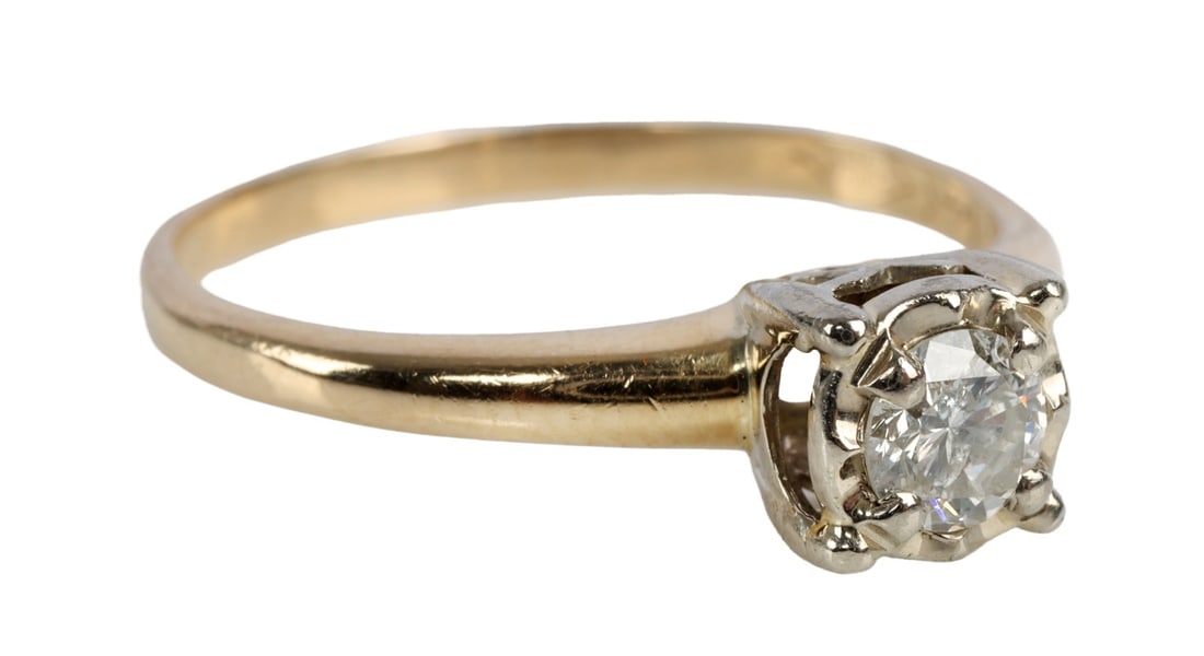 14KT YELLOW GOLD DIAMOND RING .25 TCW (1 of 8)