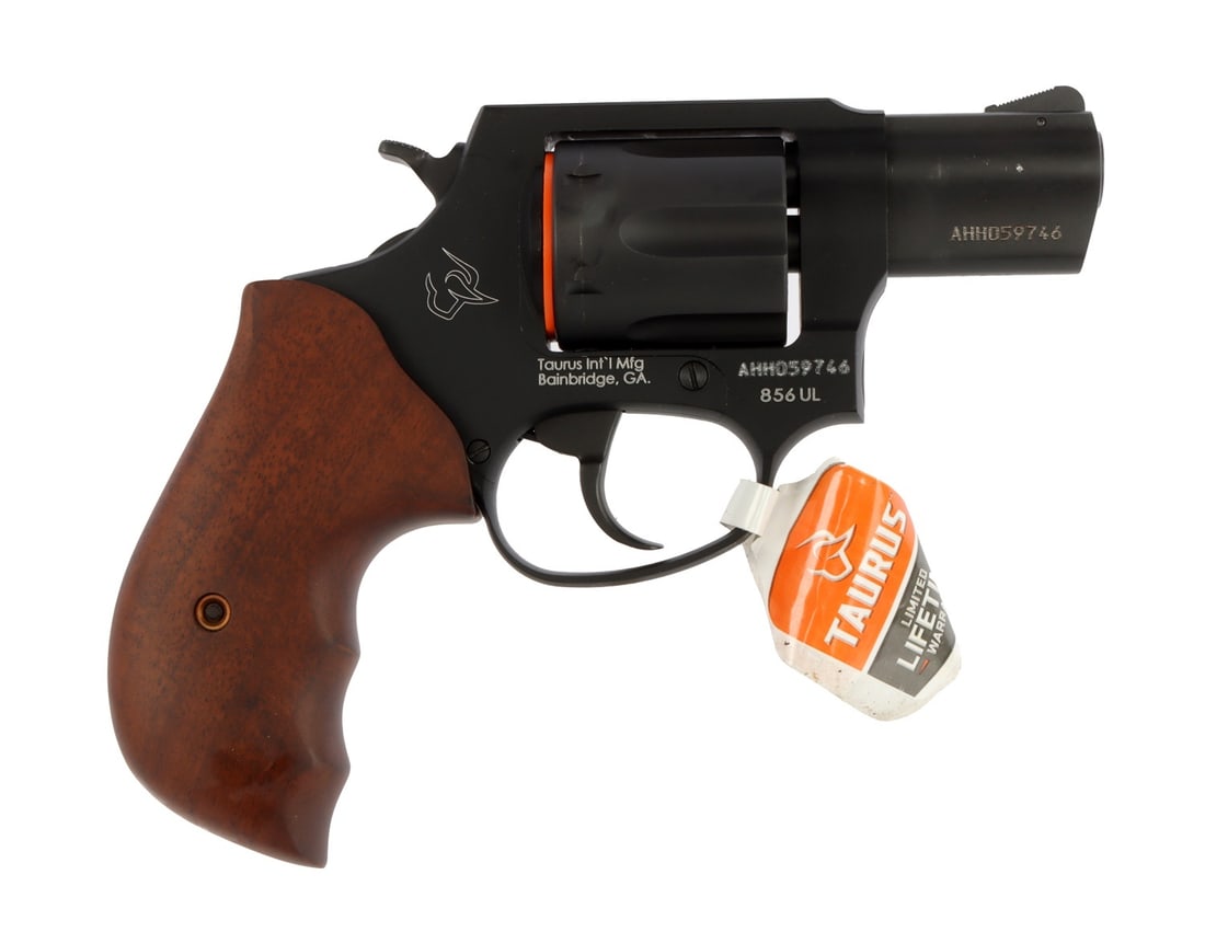 TAURUS 856 ULTRA-LITE .38 SPL 2IN BBL REVOLVER NIB: New in box Taurus 856 Ultra-Lite double-action revolver. Barrel length 2 inches. Capacity 6 rounds. Turkish walnut grip. FFL required for transfer. | Caliber: 38 Special | Serial Number: AHH059746 | M