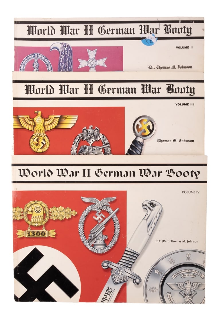 WWII GERMAN WAR BOOTY REFERENCE BOOKS LOT OF 3: Three reference books: Thomas M. Johnson's World War II German War Booty volumes II-IV.