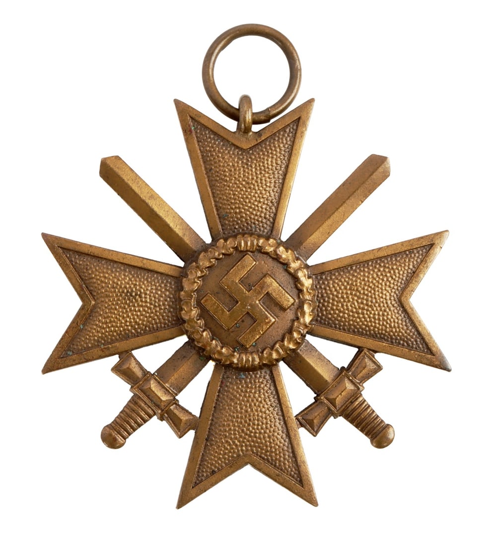 WWII GERMAN THIRD REICH WAR MERIT CROSS: A war merit cross with swords from the German Third Reich. 2 inch diameter.