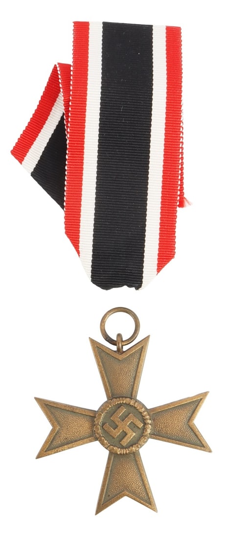 WWII GERMAN WAR MERIT CROSS 2ND CLASS: No maker's mark. Weight 22.6 grams, exclusive of ribbon.