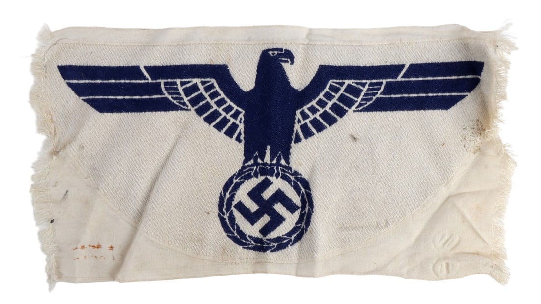 WWII GERMAN THIRD REICH SPORTS SHIRT REICHSADLER: A German sports shirt Reichsadler, detached from the shirt proper. 10.5 X 5 inches.