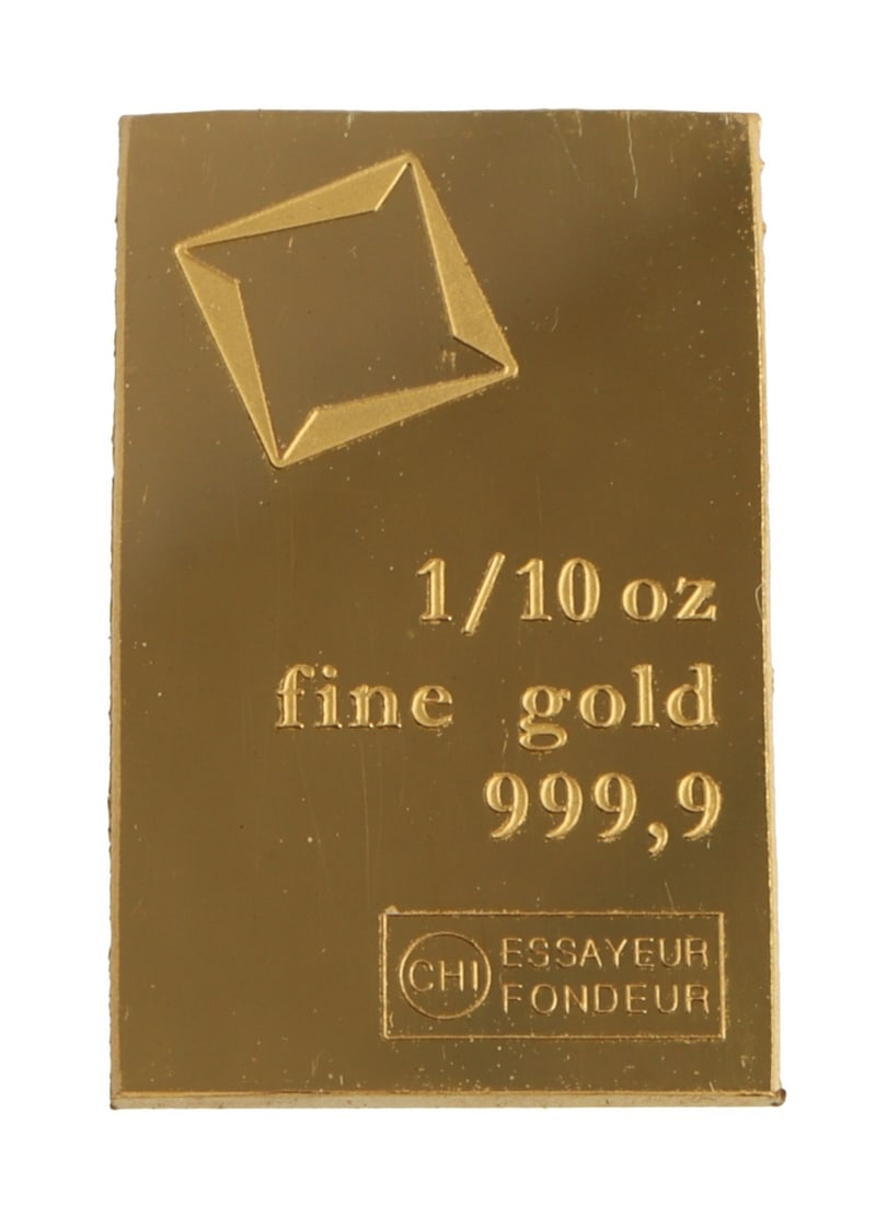 1/10 TROY OUNCE VALCAMBI SUISSE GOLD BAR: Guaranteed. This lot has a reserve.