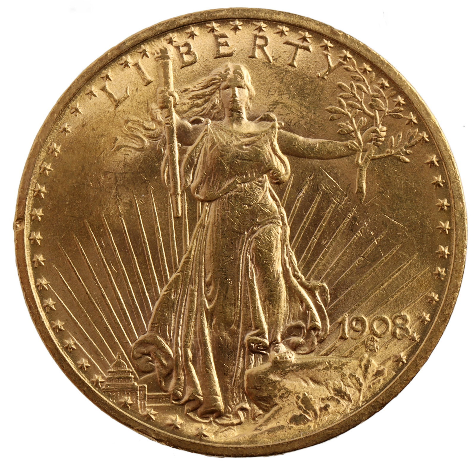 1908 ST GAUDENS $20 DOUBLE EAGLE GOLD COIN (1 of 2)
