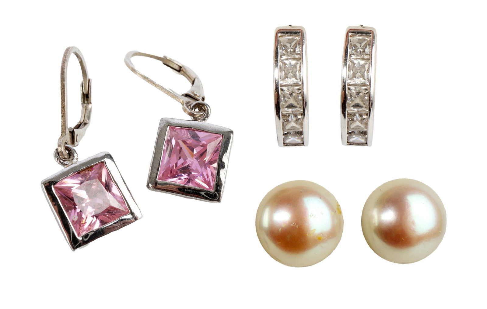 925 STERLING SILVER EARRING LOT 3 PAIRS (1 of 15)