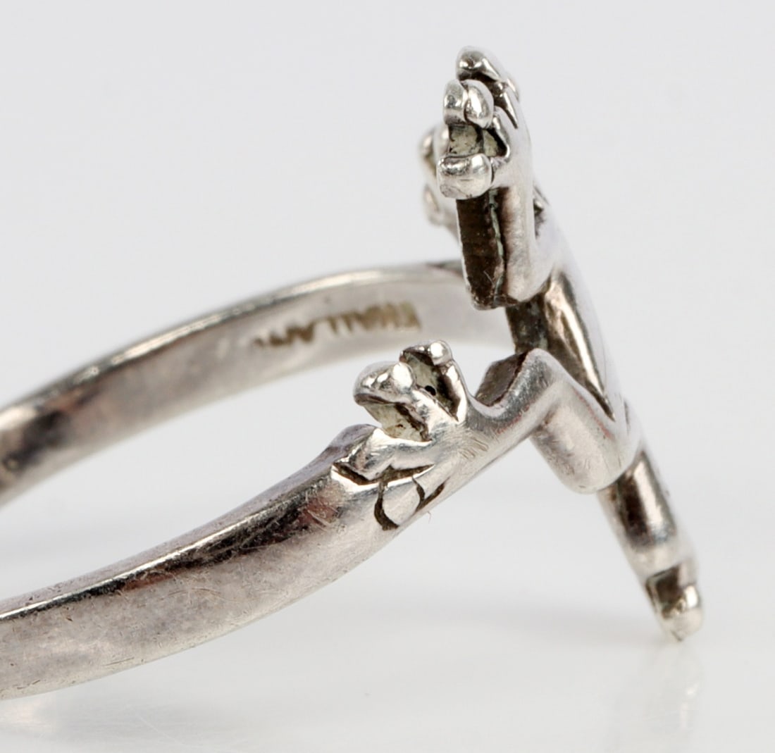 925 STERLING SILVER FROG RING - 4