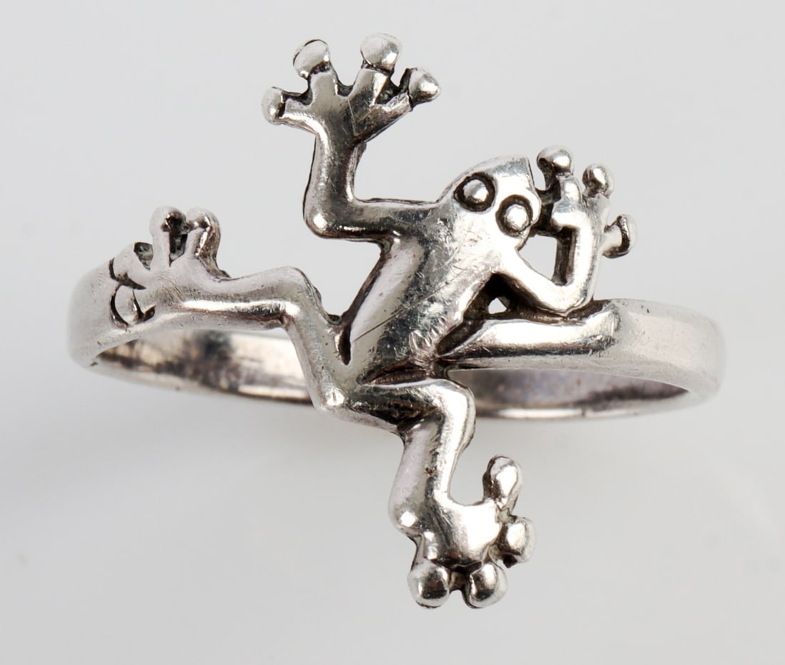 925 STERLING SILVER FROG RING - 7