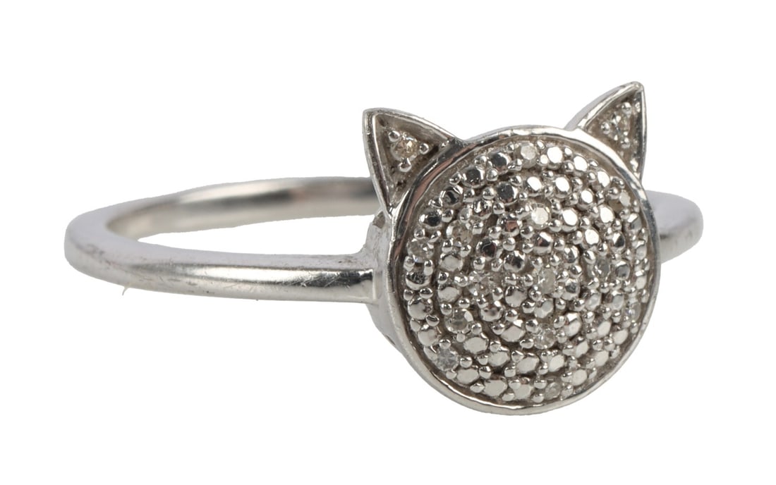 925 STERLING SILVER MOISSANITE CAT RING (1 of 7)