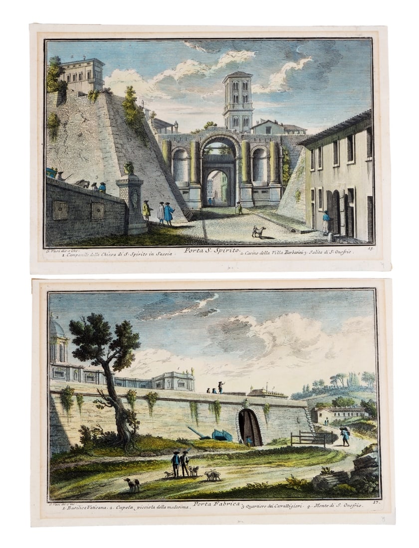 GIUSEPPE VASI 18TH C. ROME ENGRAVING LOT OF 2 (1 of 10)