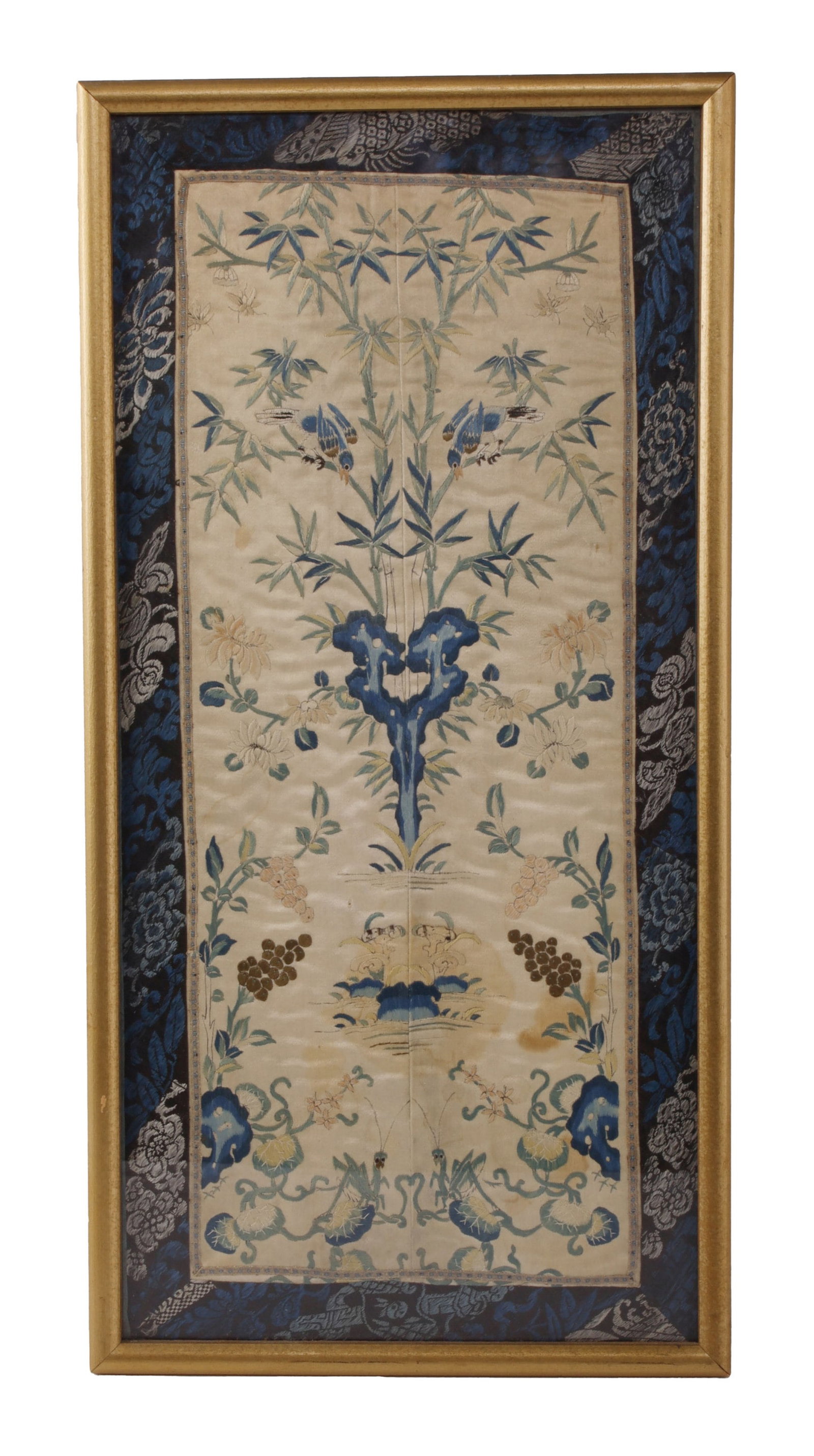 SILK TAPESTRY DEPICTING OUTLINE OF AN ASIAN DRAGON (1 of 8)