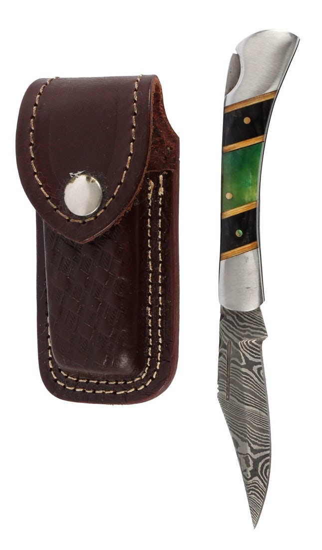 DAMASCUS STEEL LOCKING KNIFE (1 of 7)