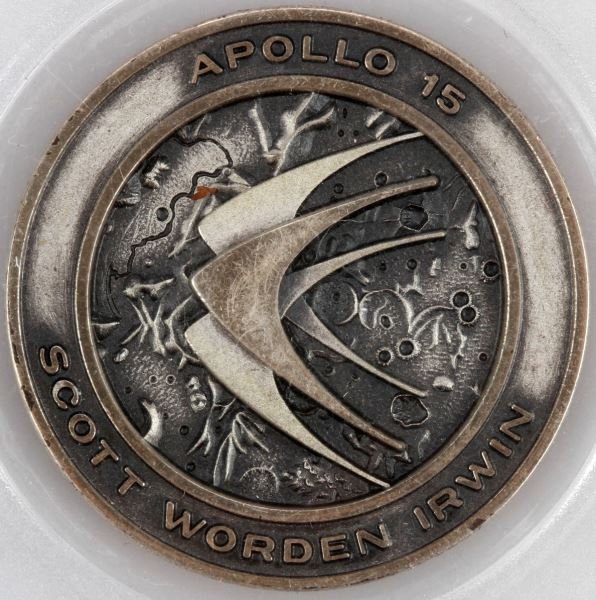 STERLING ROBBINS MEDAL SERIAL # 201 APOLLO 15 1971: Without paperwork dated 1971, unflown corrected version from series 128 to 304 this is SN/201. This lot has a reserve.