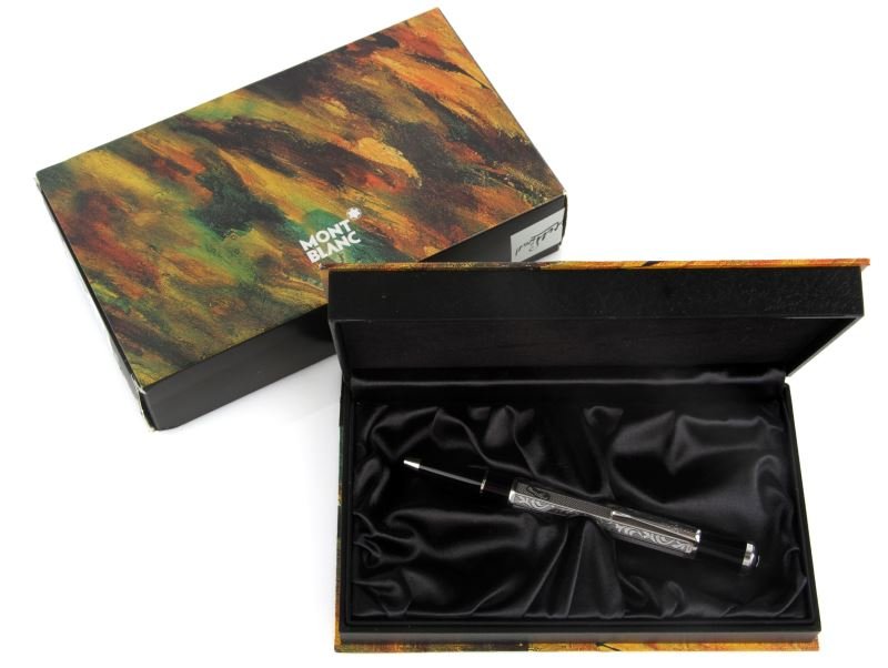 MONTBLANC LIMITED EDITION MARCEL PROUST PEN: 1999 Montblanc limited edition ballpoint pen. Beautifully handcrafted, the trim is made of 925 sterling silver, as is the barrel, which features fine engraving in the style of Prout's main creative pe