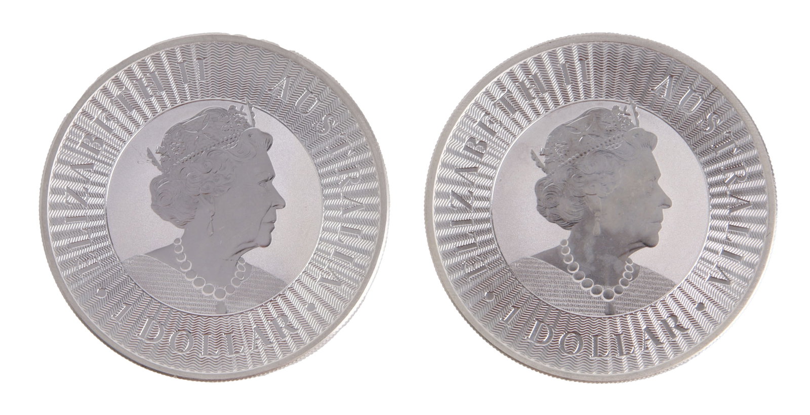 Two 1 Troy Ounce .999 Silver Australian Dollars: .999 fine silver rounds with Australian dollar design. This lot has a reserve.
