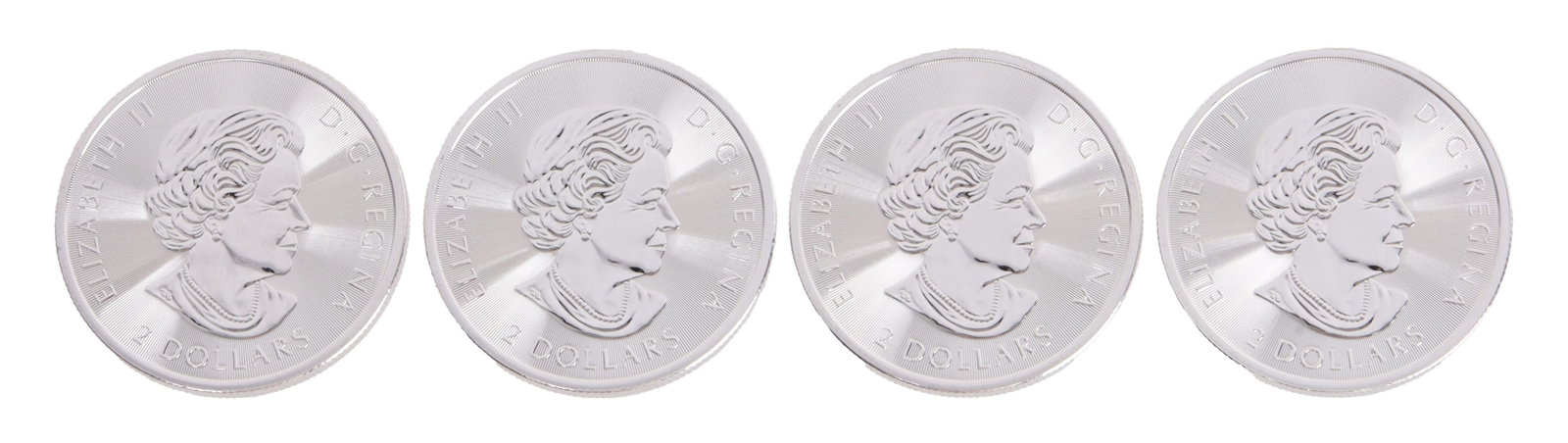 Four Half Ounce .999 Silver Canadian Eagle 2020: Four half ounce .999 silver rounds, featuring Queen Elizabeth and a bald eagle. This lot has a reserve.