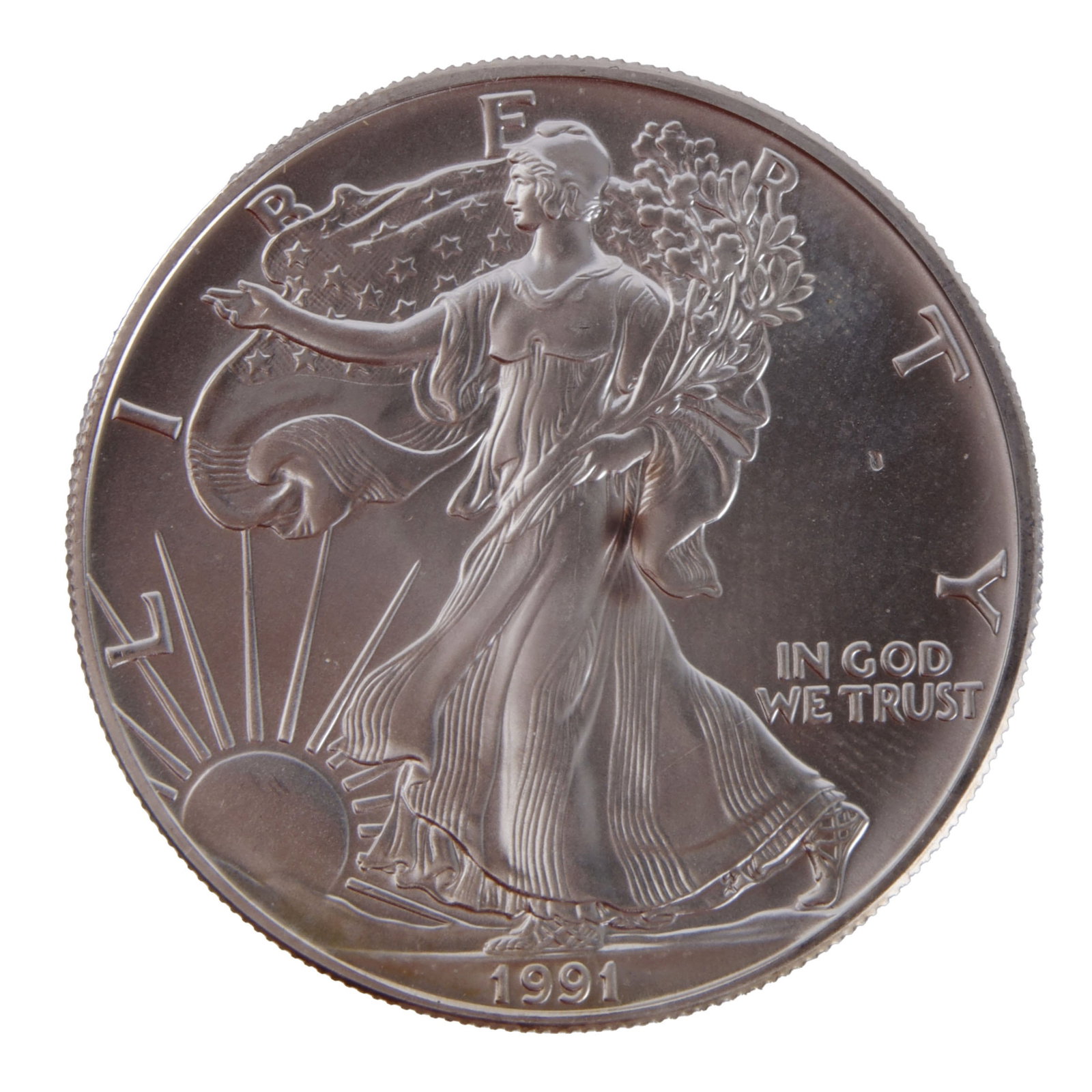 1991 1 Ozt .999 Silver American Eagle (1 of 2)