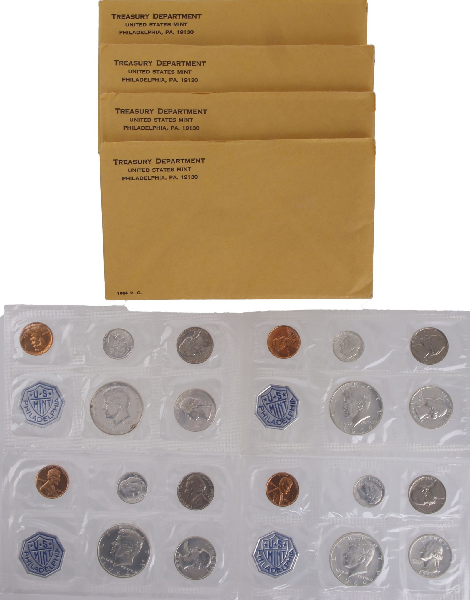 1964 US Mint 90% Silver Proof Set Coins Lot of 4 (1 of 5)