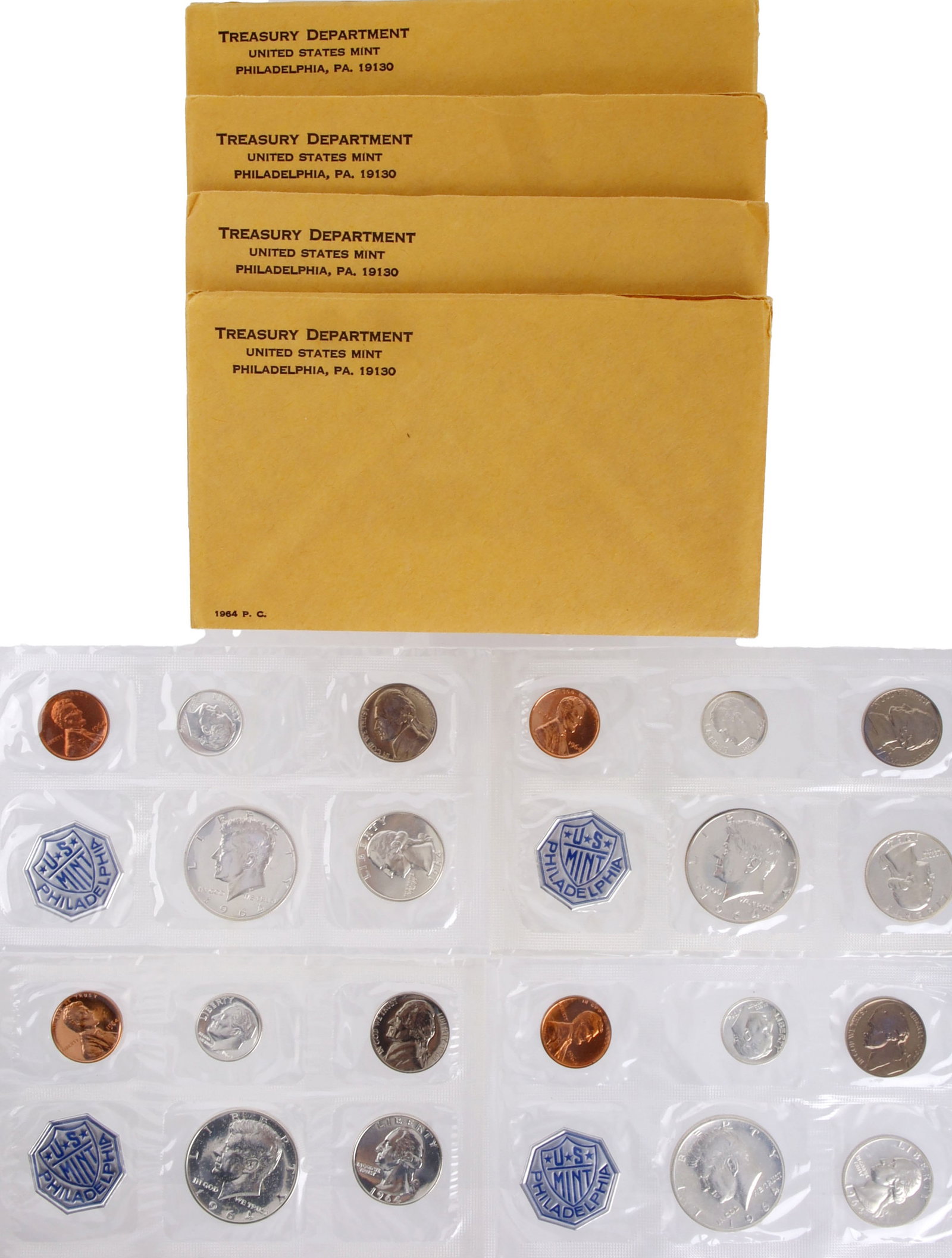1964 US Mint 90% Silver Proof Set Coins Lot of 4 (1 of 5)