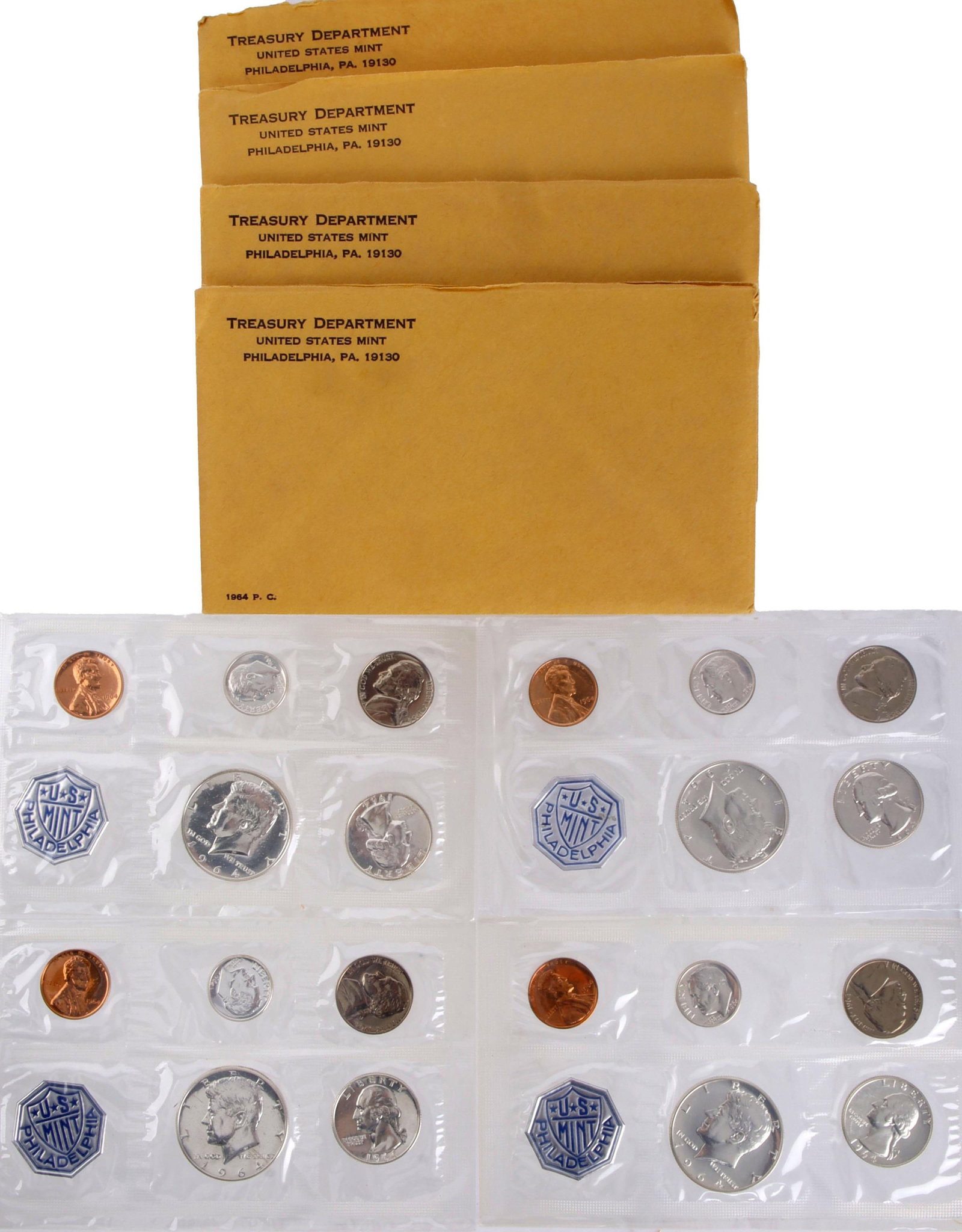1964 US Mint 90% Silver Proof Set Coins Lot of 4 (1 of 5)