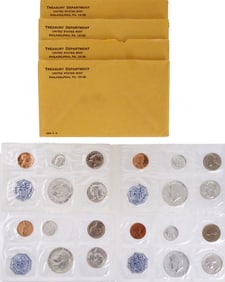 1964 US Mint 90% Silver Proof Set Coins Lot of 4