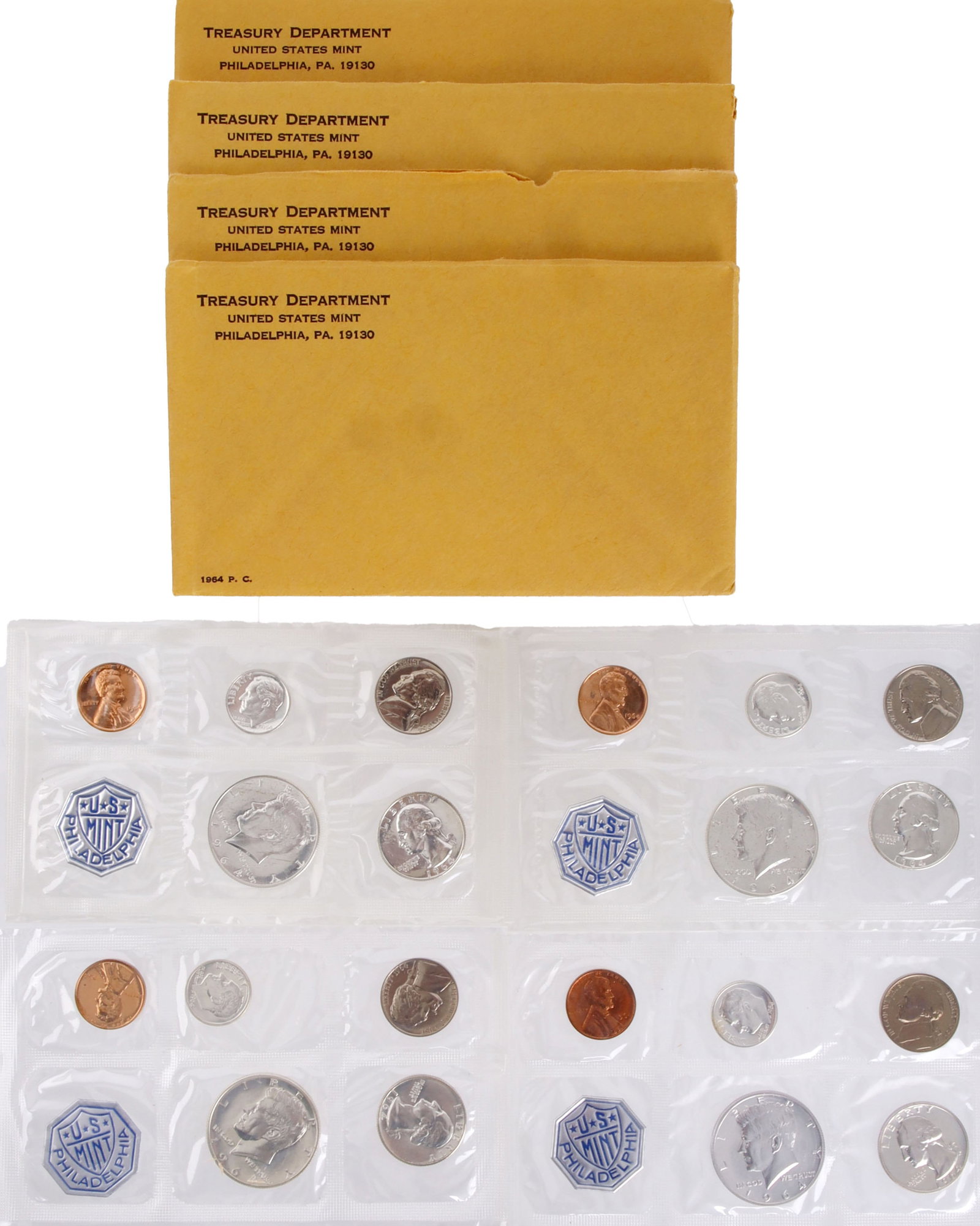 1964 US Mint 90% Silver Proof Set Coins Lot of 4 (1 of 5)
