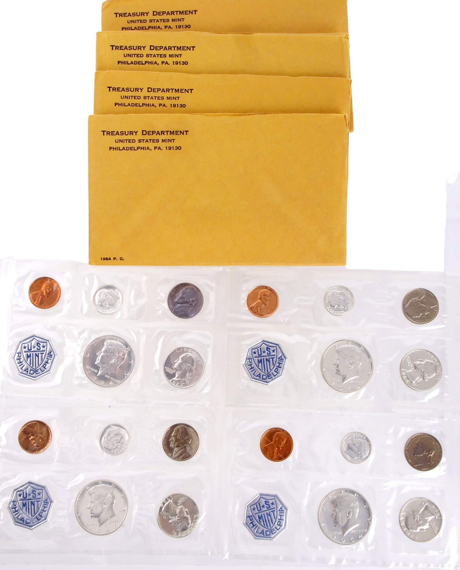 1964 US Mint 90% Silver Proof Set Coins Lot of 4 (1 of 5)