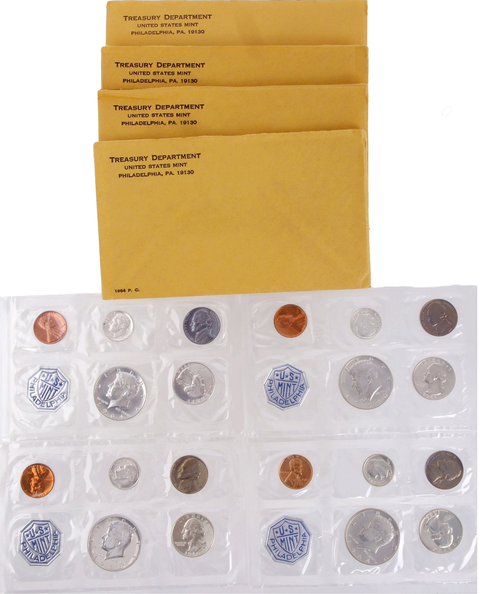 1964 US Mint 90% Silver Proof Set Coins Lot of 4 (1 of 5)