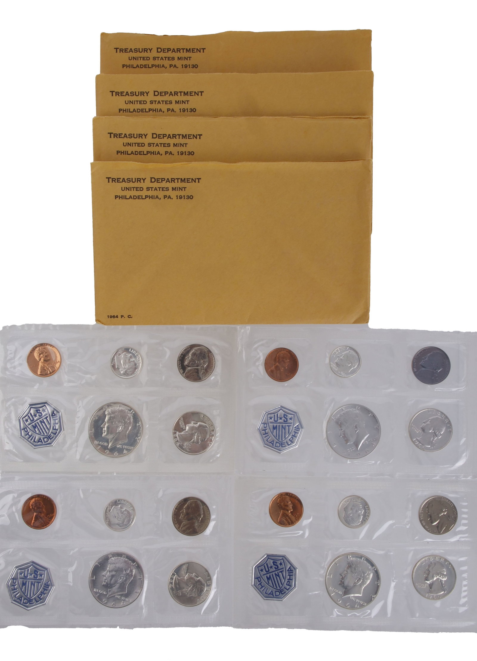 1964 US Mint 90% Silver Proof Set Coins Lot of 4 (1 of 5)