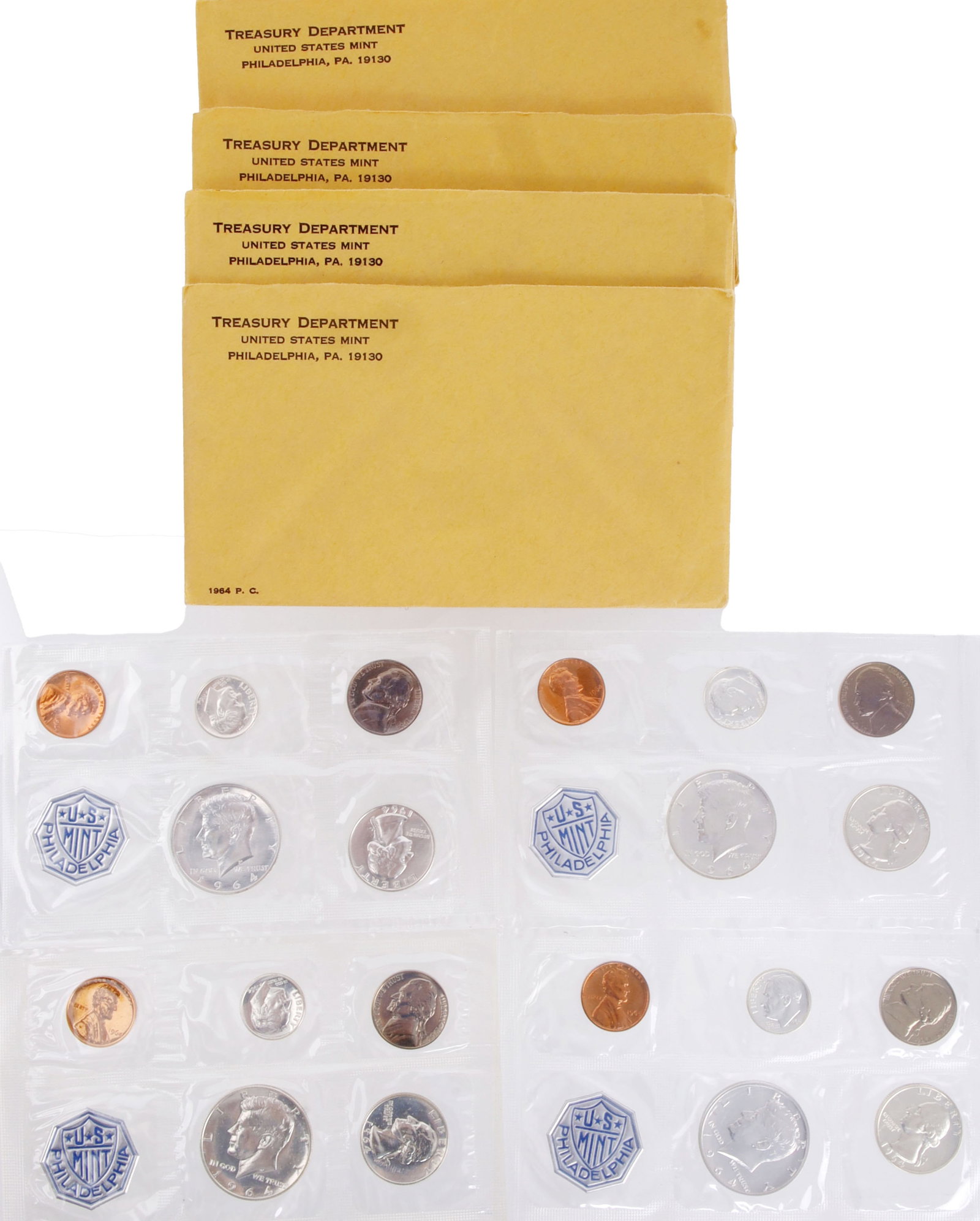 1964 US Mint 90% Silver Proof Set Coins Lot of 4 (1 of 5)