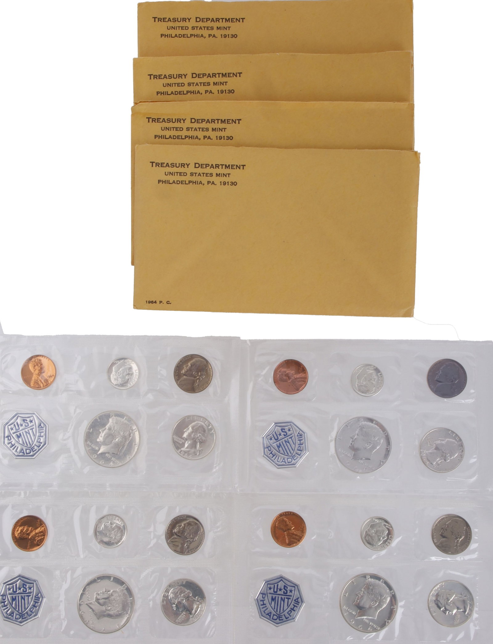 1964 US Mint 90% Silver Proof Set Coins Lot of 4 (1 of 5)