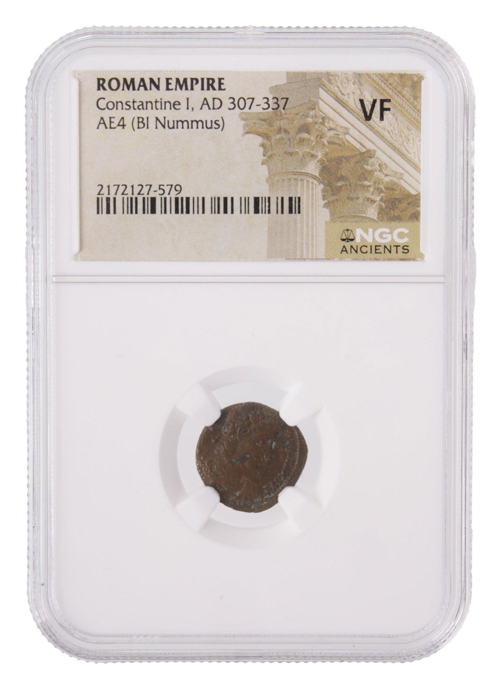 AE4 Bl Nummus from Constantine I VF Ancient Roman: NGC certification #2172127-579.