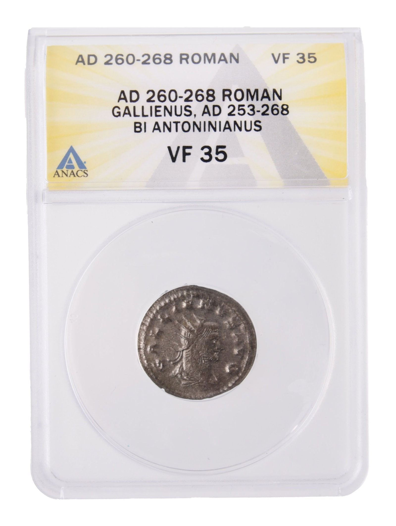 Bl Antoninianus For Gallienus Ancient Roman VF 35: ANACS certification number 7670793.