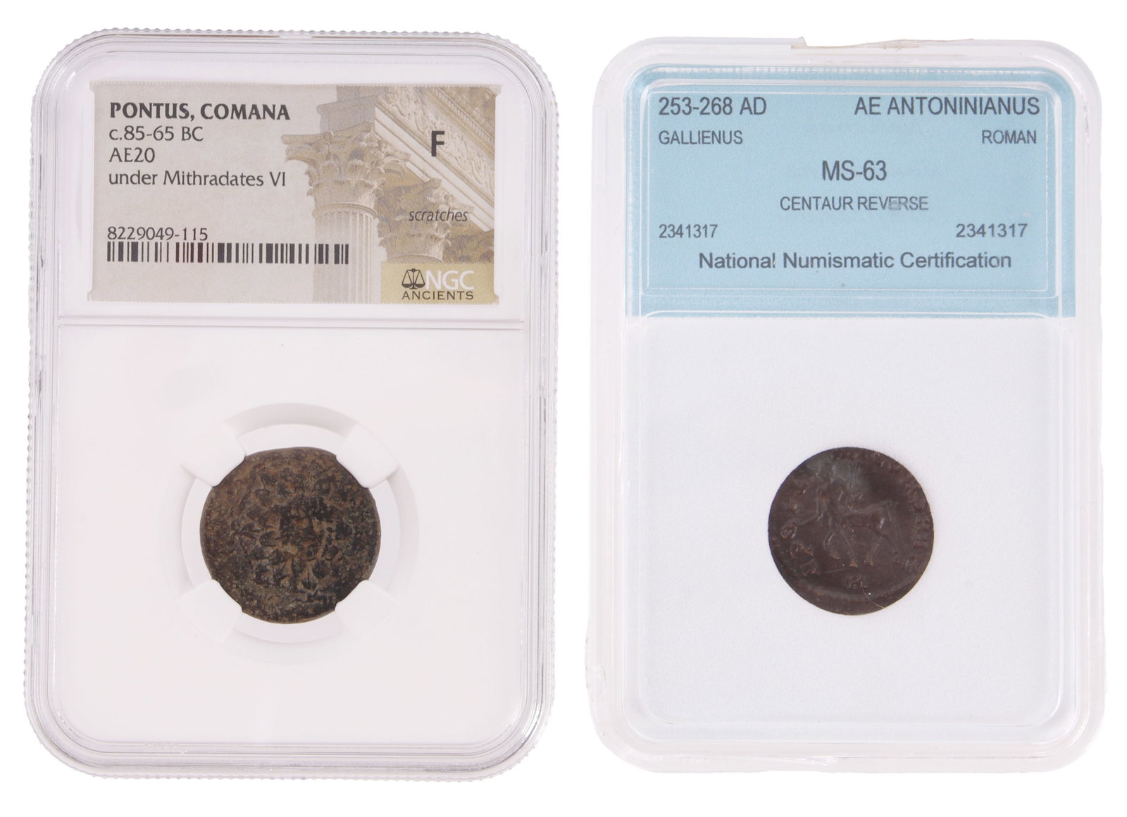 Mithradates F AE20 Gallienus MS Centaur Ant 2 Pcs (1 of 5)