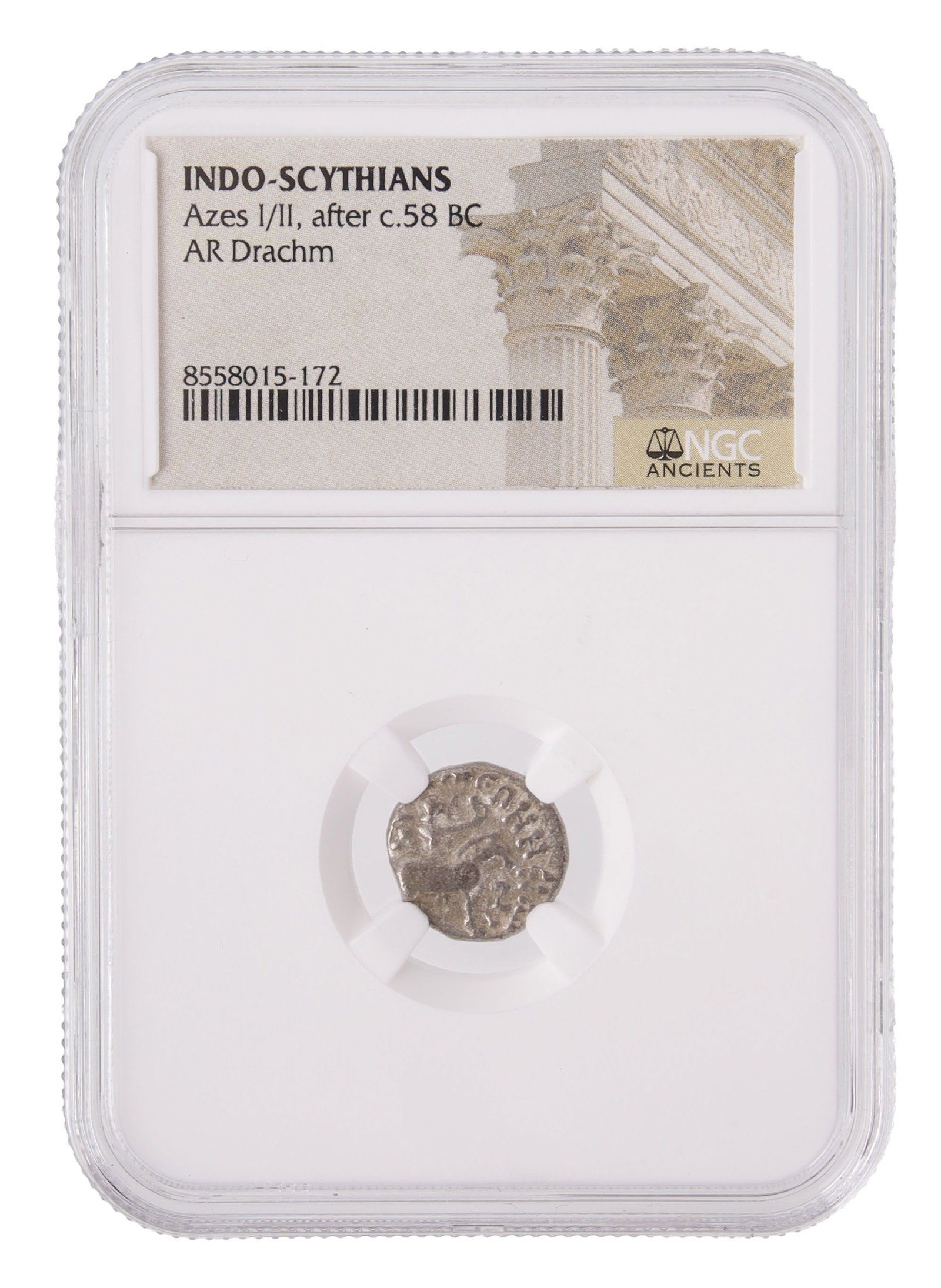 Silver Drachm from Azes I/II Ancient indo-Scythian: NGC certification #8558015-172