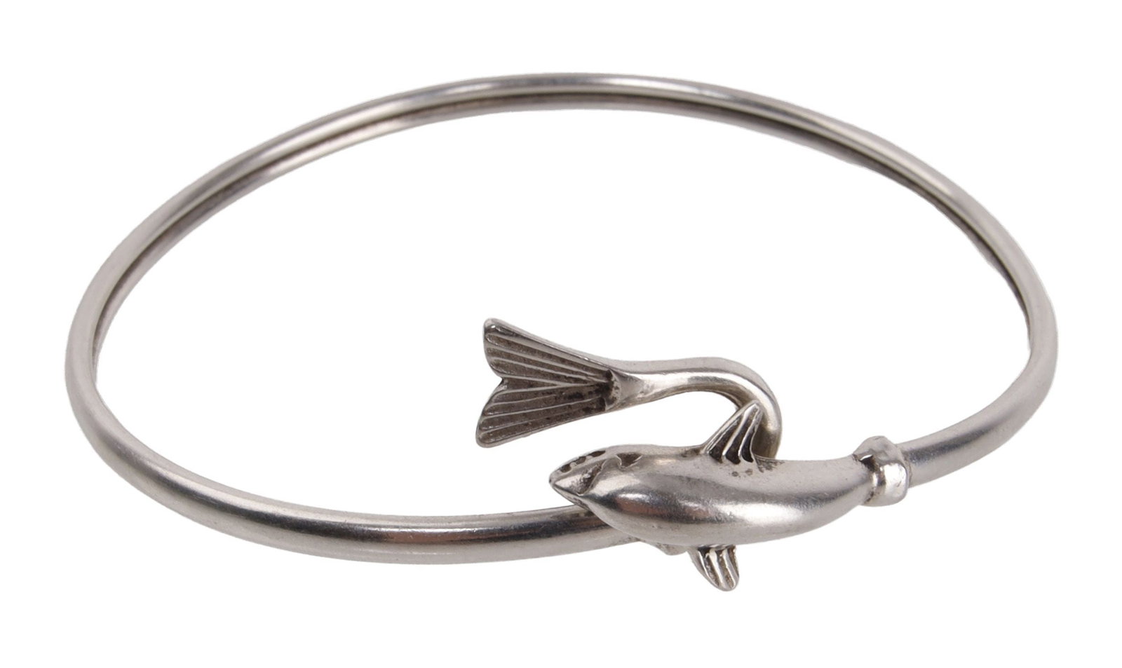 Dolphin Bypass Cuff Bracelet Sterling Silver: Stamped "925" and semi-adjustable. Dolphin bracelet is a comfortable island inspired addition to any wrist stack. Fits a 7 inch wrist but can be adjusted larger or smaller. This lot has a reserve.
