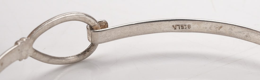 Loop Hook Bracelet Bangle Sterling Silver - 2